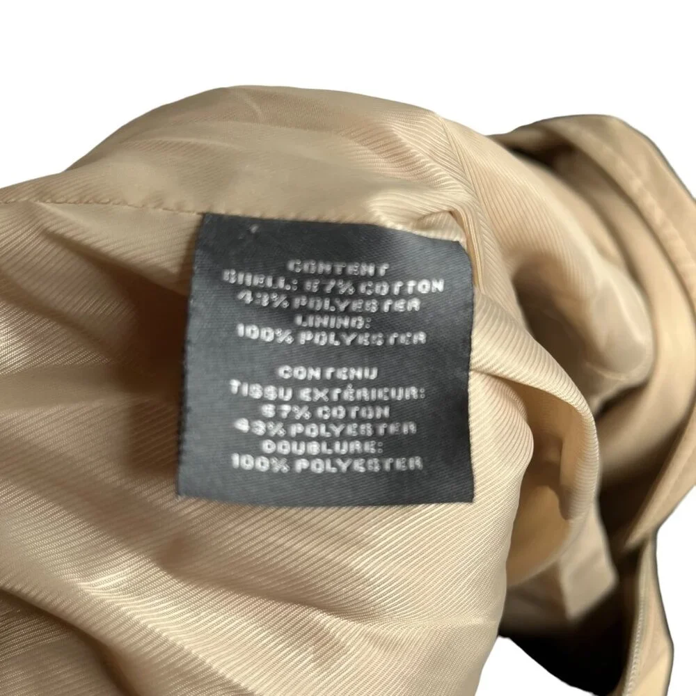 Vince Camuto Beige Trench Coat With Belt And Zippered Cuffs size large - Picture 6 of 12